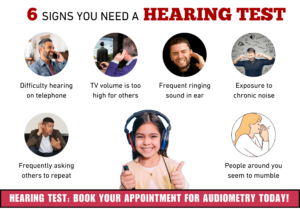 Signs to get a hearing test (audiometry)
